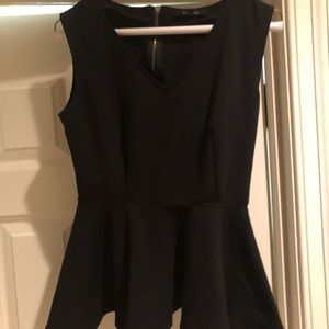 Black peplum shirt, zip back